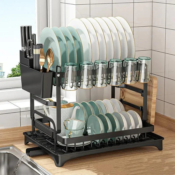 Égouttoir de Cuisine en Acier Inoxydable XXL – Séchage Rapide