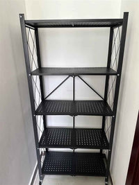 Étagère de Cuisine 5 Niveaux sur Roulettes – Rangement Pliable Noir 2