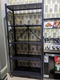 Étagère de Cuisine 5 Niveaux sur Roulettes – Rangement Pliable Noir 3