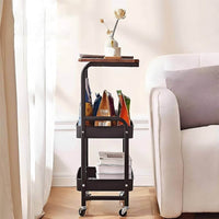 Chariot de Rangement Mobile 3 Niveaux Noir – Cuisine & Salle de Bain 5