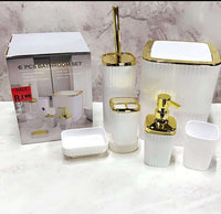 Ensemble d'Accessoires de Salle de Bain 6 Pièces Noir & Or – Design Moderne et Élégant ✨ 3