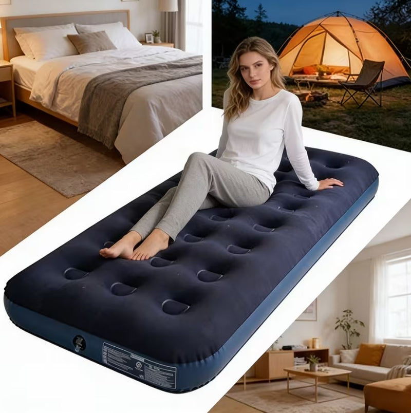 Matelas Gonflable avec Pompe Intégrée – Lit d'Appoint Confortable, PVC Renforcé, Camping, Maison, Voyage, Invités