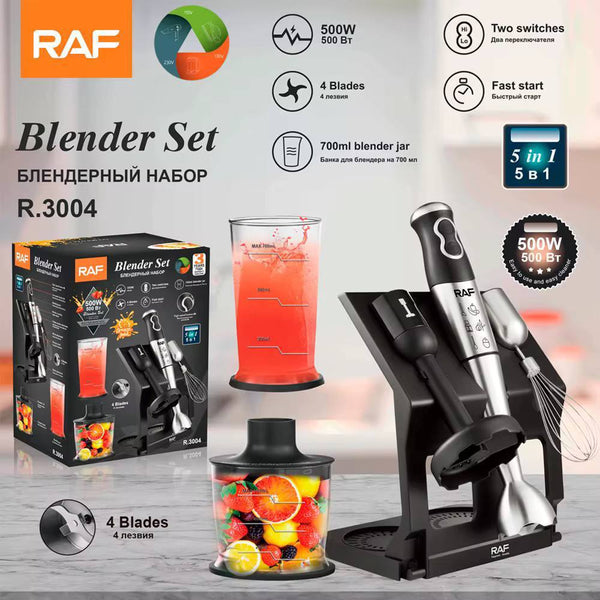 Découvrez le RAF Mélangeur Électrique Multifonctionnel 5-en-1, conçu pour simplifier votre quotidien en cuisine !
