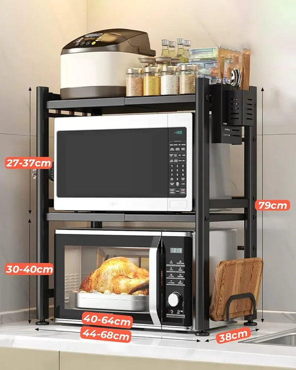 Étagère de Cuisine Réglable pour Micro-Ondes – Gain de Place & Organisation Intelligente