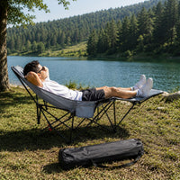 Chaise Longue Pliante de Camping avec Repose-Pieds – Fauteuil Relax Inclinable Portable pour Camping, Jardin, Terrasse, Pêche & Plage 7
