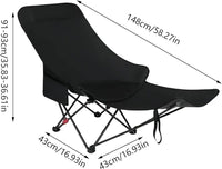 Chaise Longue Pliante de Camping avec Repose-Pieds – Fauteuil Relax Inclinable Portable pour Camping, Jardin, Terrasse, Pêche & Plage 2
