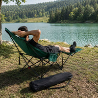 Chaise Longue Pliante de Camping avec Repose-Pieds – Fauteuil Relax Inclinable Portable pour Camping, Jardin, Terrasse, Pêche & Plage 4