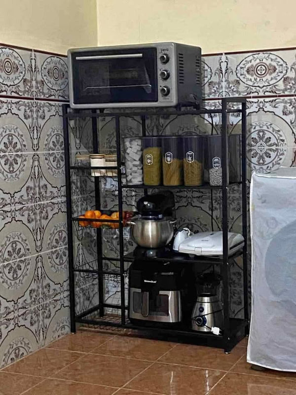 Étagère de Rangement Métallique à 4 Niveaux avec Paniers – Pratique, Robuste et Élégante