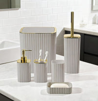 Ensemble d'Accessoires de Salle de Bain 6 Pièces Noir & Or – Design Moderne et Élégant ✨ 1