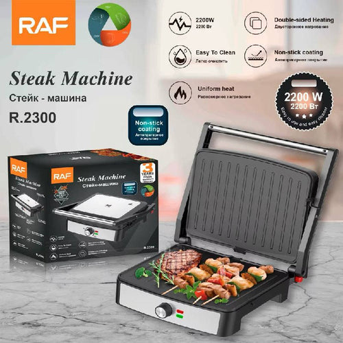 RAF Grill Électrique 2200W – Steaks, Paninis & Légumes | Massilya