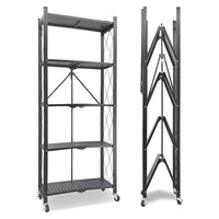 Étagère de Cuisine 5 Niveaux sur Roulettes – Rangement Pliable Noir 1