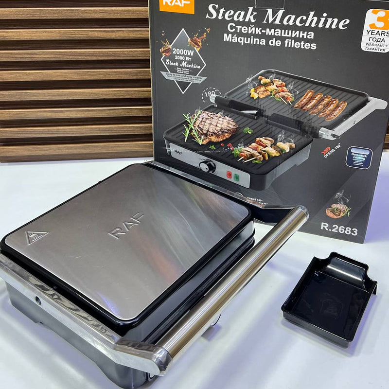 Steak Machine RAF 2000W – Double Face Antiadhésif | Grill Maison