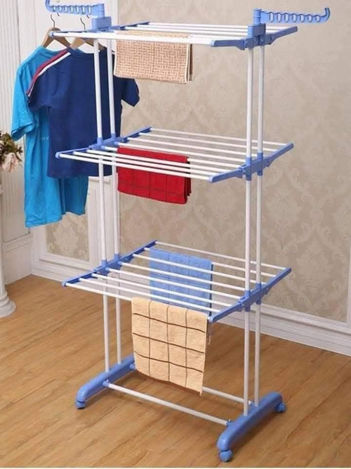 Séchoir à Linge Pliant sur Roulettes – Grande Capacité & Mobilité